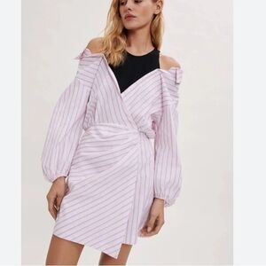 Maje Riavoli Layered Look Faux Wrap Dress Size 36